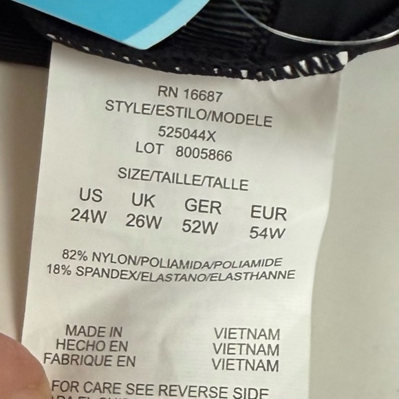 Swim Solutions Boyshorts Womens 24W Black Thigh Minimizer Swim Bottom - Picture 5 of 10